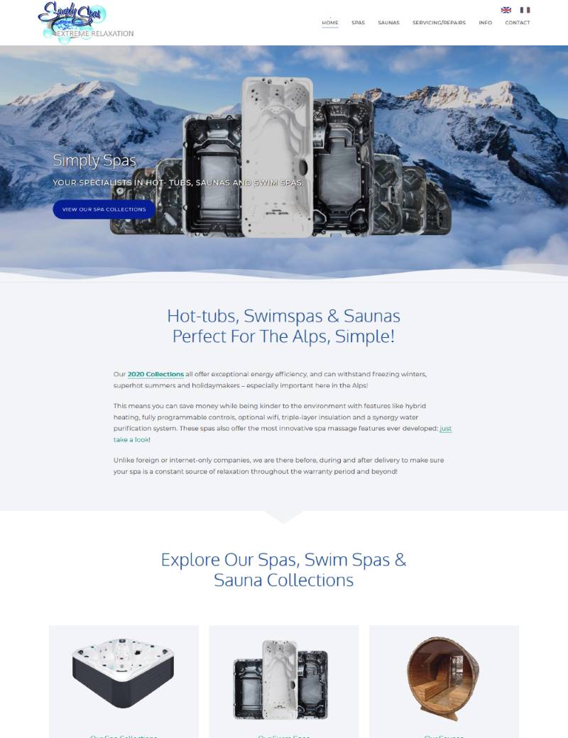 simply spas: web design by port 80
